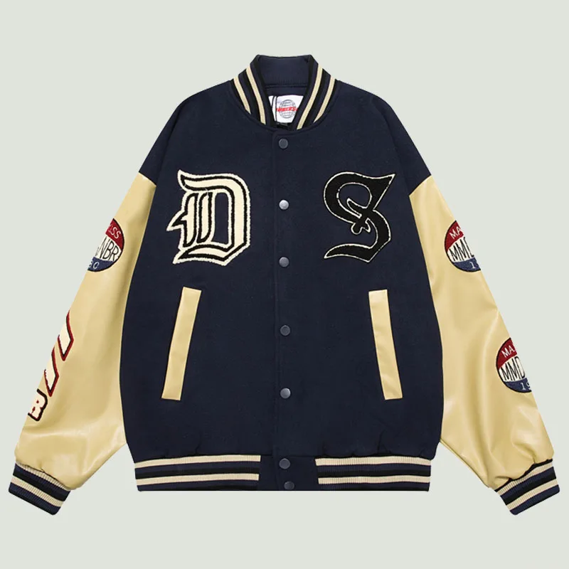 Men's Varsity Jacket Harajuku Vintage Graphic Baseball Jacket Unisex Coats  Streetwear