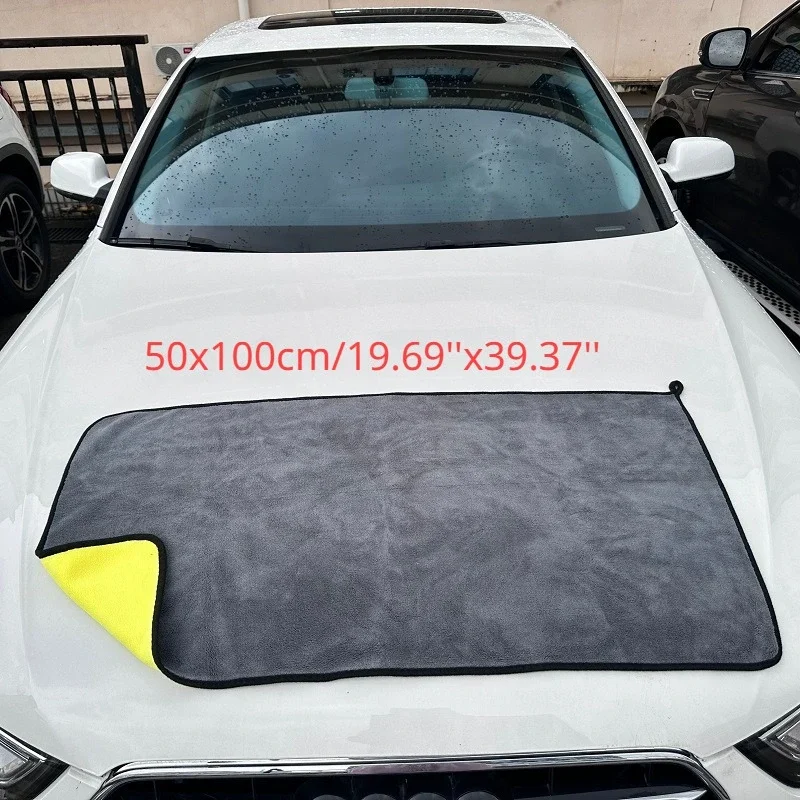 Microfiber Towel Thickened Truck Car Super Absorbent Car Wash Cleaning Drying Extra Large Size