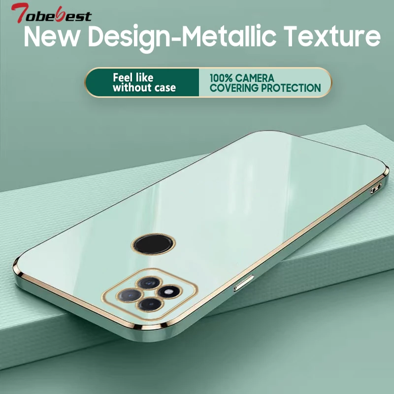 Custodia per telefono in silicone con placcatura quadrata di lusso per Xiaomi Redmi 9C 9A 9T 9 Coque Cover posteriore morbida con protezione ultra sottile_voghion.com