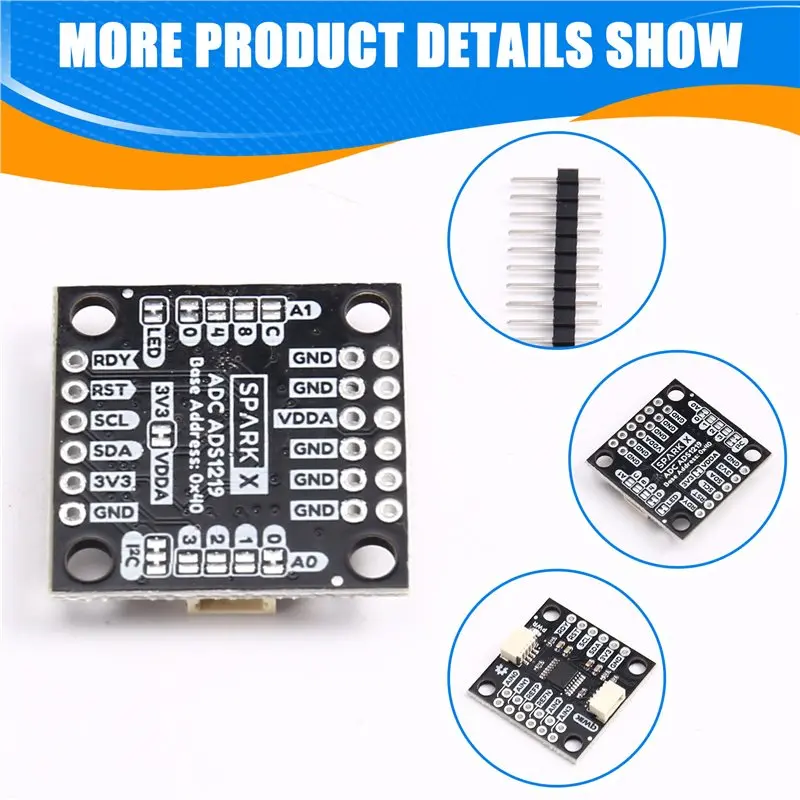 B27B SPX-23455 2.3-5.5V 24비트 ADC-4 채널 ADS1219 AD 샘플링 모듈 24비트 AD 변환 모듈