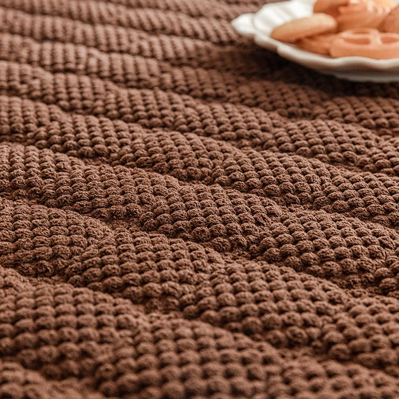 Thick Corduroy Solid Wood Sofa Cover Chinese Plush Solid Color Non-Slip Sofa Cushion Sofa Towel Home Living Room Decoration 2