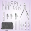 15pcs Stainless Steel Nail Clipper Cutter Trimmer Earpick Grooming Kit Manicure Pedicure Scissor Tweezer Nail Tools Set With Bla 5