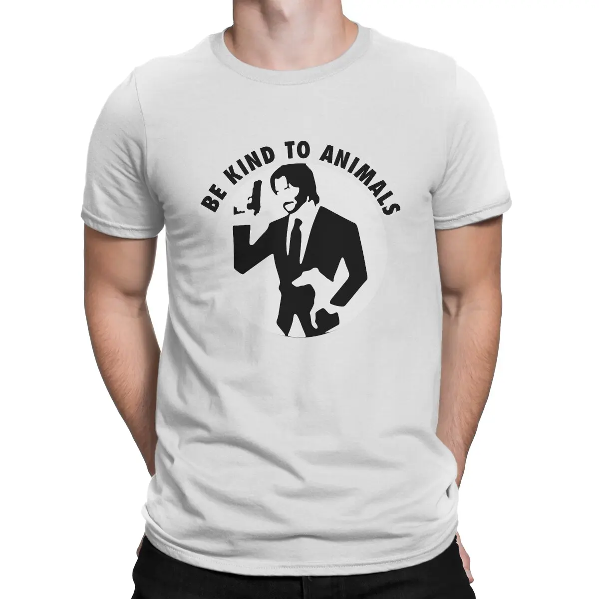 thumbnail image 1 of Camiseta de John Wick "Dog Loves Me" para hombre, Matrix, cuello redondo, algodón, divertida, de alta calidad, regalo de cumpleaños., 1 of 6