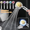 Water Saving Shower Head High Preassure Turbo Propeller Flow Showerhead with Fan Built-in Filter Rainfall Bathroom Accessories 1