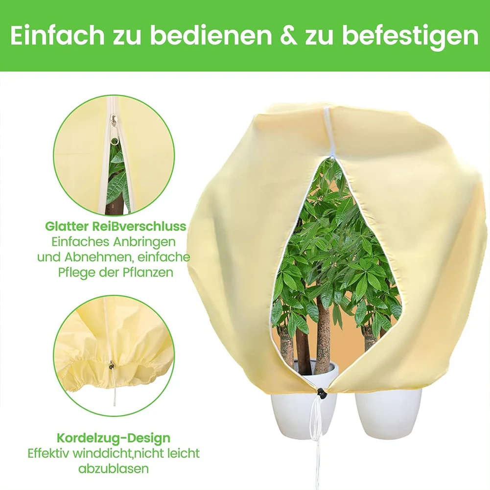 Plant Covers Freeze Protection Plant Shield With Zip Cold Frost Blankets Shrub Jacket Winter Protective Cover Bag for Pot Plants