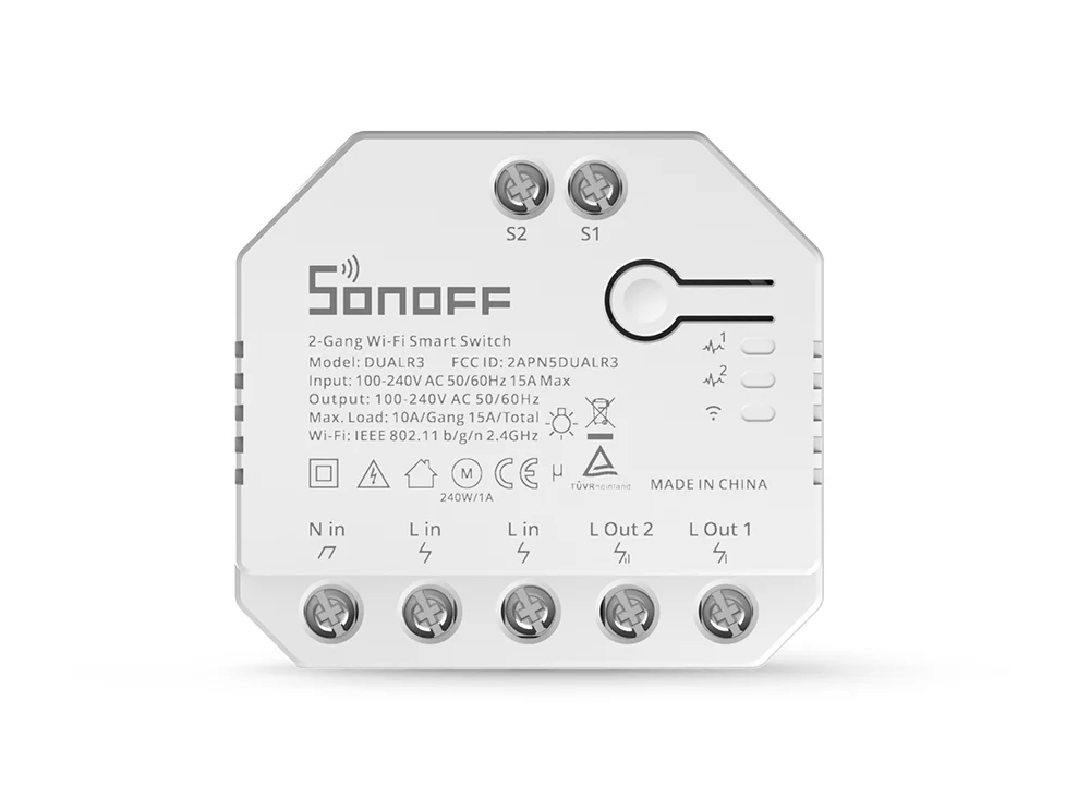 DUAL R3 DUAL R3 Lite 2-Gang Switch WiFi MINI Switch with Power Metering Dual Rel