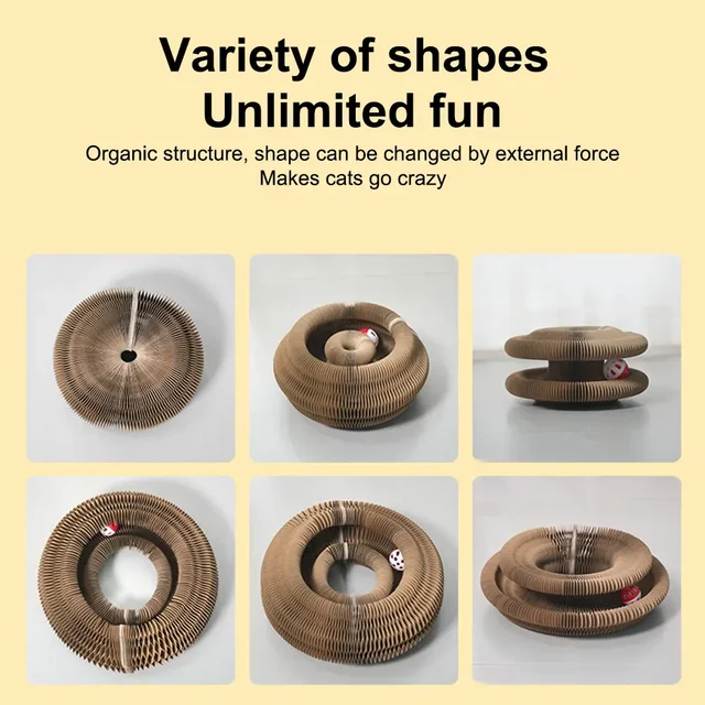 1/2pcs Magic Organ Cat Toy Cats Scratcher Scratch Board Round Corrugated Scratching Post Toys Cats Grinding Claw Cat Accessories 5