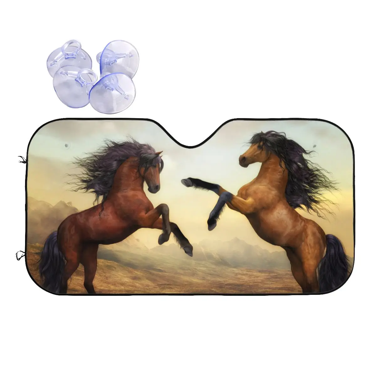 

Brown Horse Cute Windshield Sunshade 76x140cm Galloping Animal Lovers Aluminium Foil Sun Visor Blinds