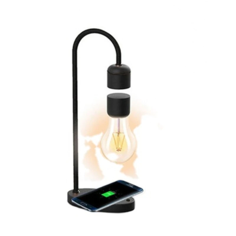 

Simple Creative Magnetic Suspension Induction Lighting Night Lights Bedroom Study Wireless Charging Bulb Wooden LED Table Lamps