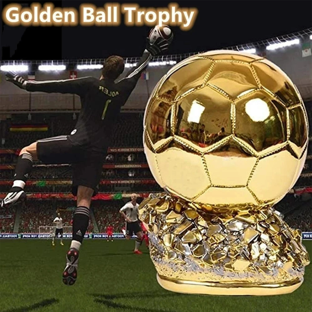 15cm European Football Golden Ball Trophy Souvenir Soccer sferic Champion Player Competition Award Fans Gift Home Decor