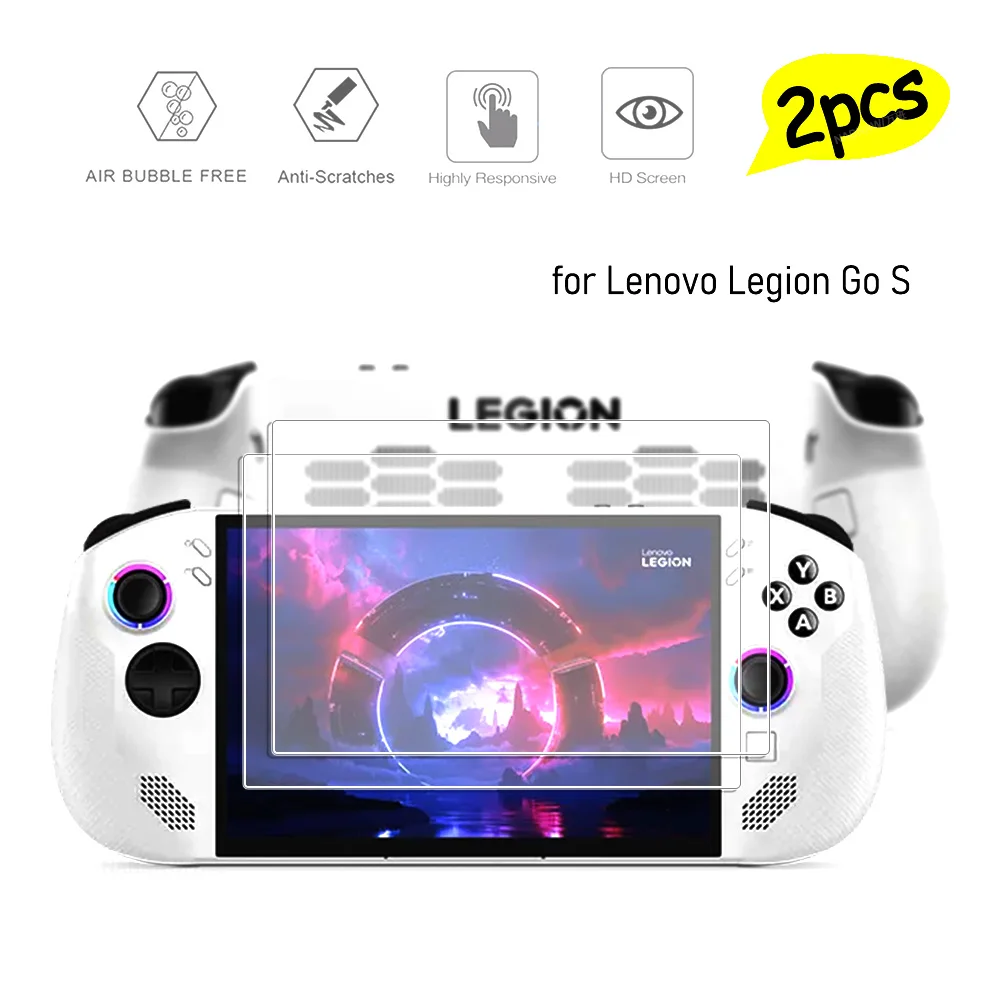 Protector de pantalla de 2 piezas para Lenovo Legion Go S dureza película de vidrio templado protector a prueba de arañazos consola de juegos Full HD GoS