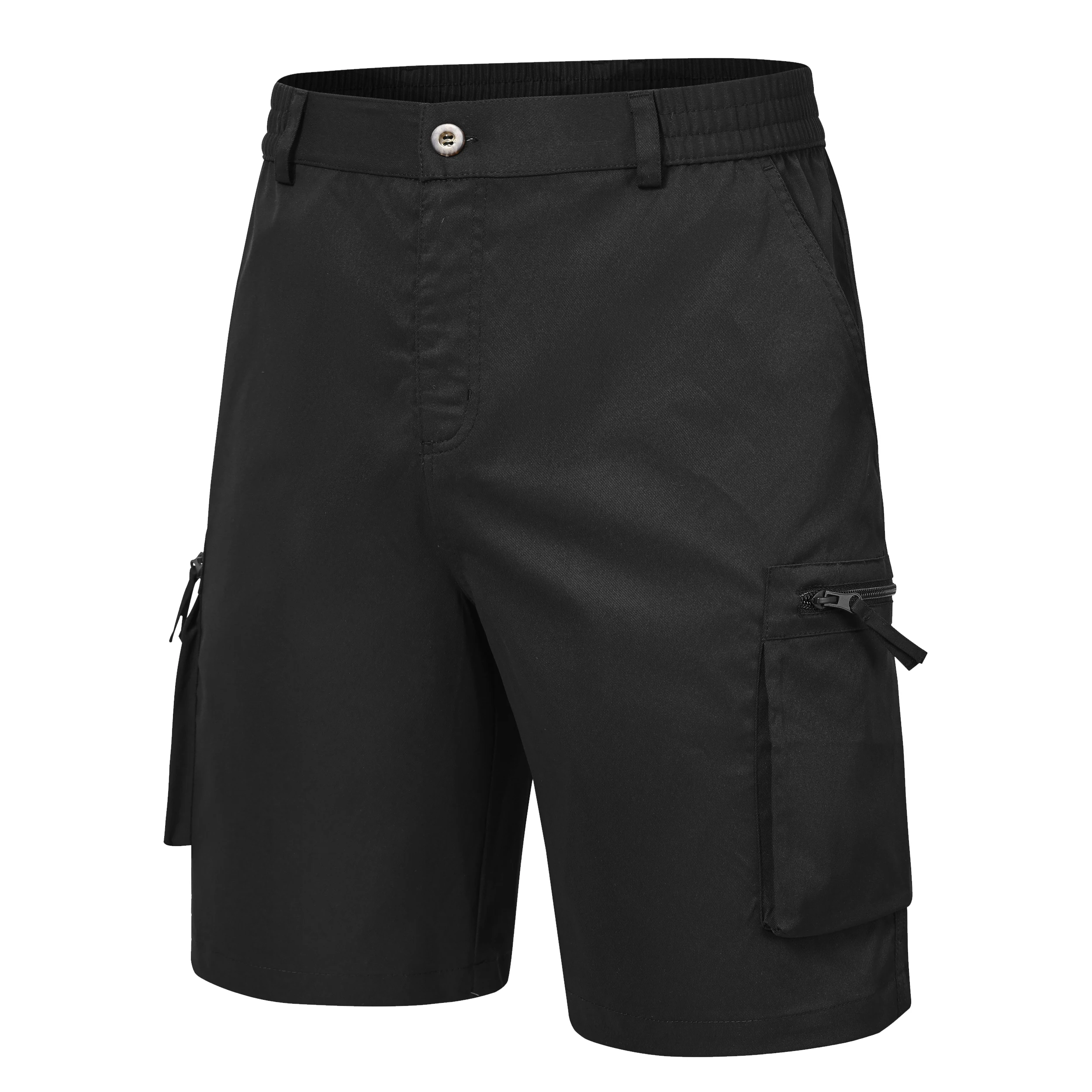 Pantaloncini sportivi da uomo per corsa, palestra, traspiranti, per allenamento all'aperto, leggeri, ad asciugatura rapida, con tasche, Nero , L
