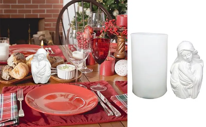 

DIY Mary Candle Mold Home Decoration Children Shape Silicon Mouds Party Decor Godmother Scented Candle Sculpture For Child