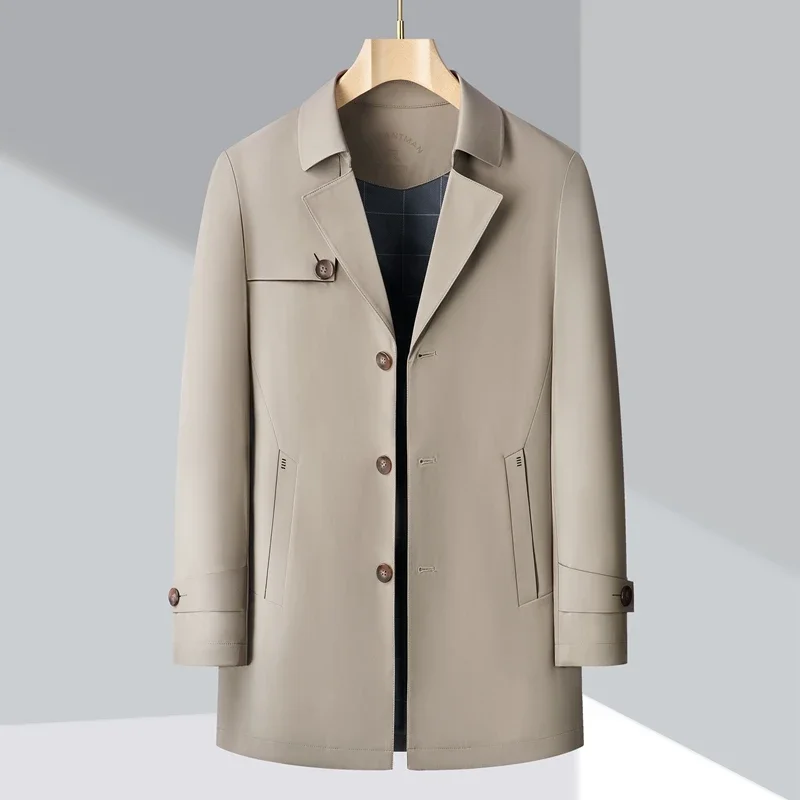Autumn Men Trench Coat Casual Fashion Business British Girdling Jacket Trend Versatile Slim Male Suit Windbreaker Streetwear New