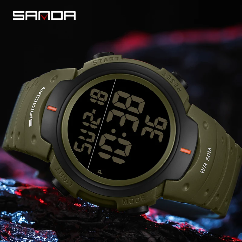 SANDA Brand Sport Watch for Man Waterproof Shockproof Digital Watches Luxury Outdoor Men's Wristwatch Original Clock 2023 watch multi function fashion trend outdoor luminous alarm clock sanda men s watch electric waterproof shockproof men watch 9020