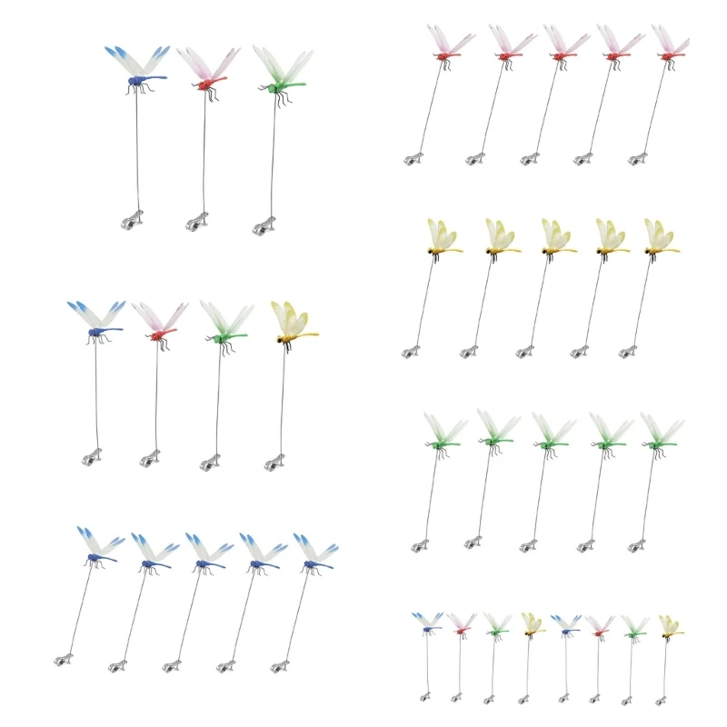 

G6DA Simulation Realistic 3D Artificial Dragonflys Clip Waterproof Decoration Multifunctional Garden Fly Control Device 3pcs