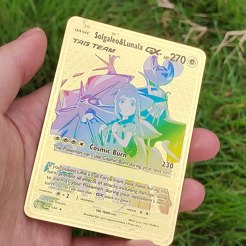 Lunala Gx Carta Pokemon Dourada