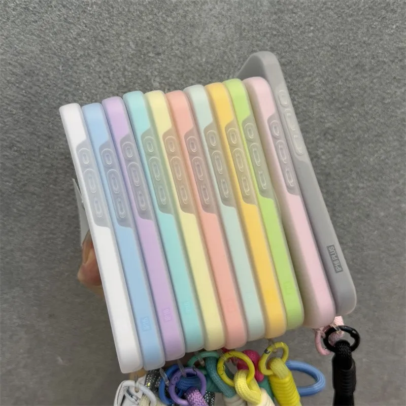 Premium Magnetic Lanyard Case with Wireless Charging - Clear Matte Soft Cover