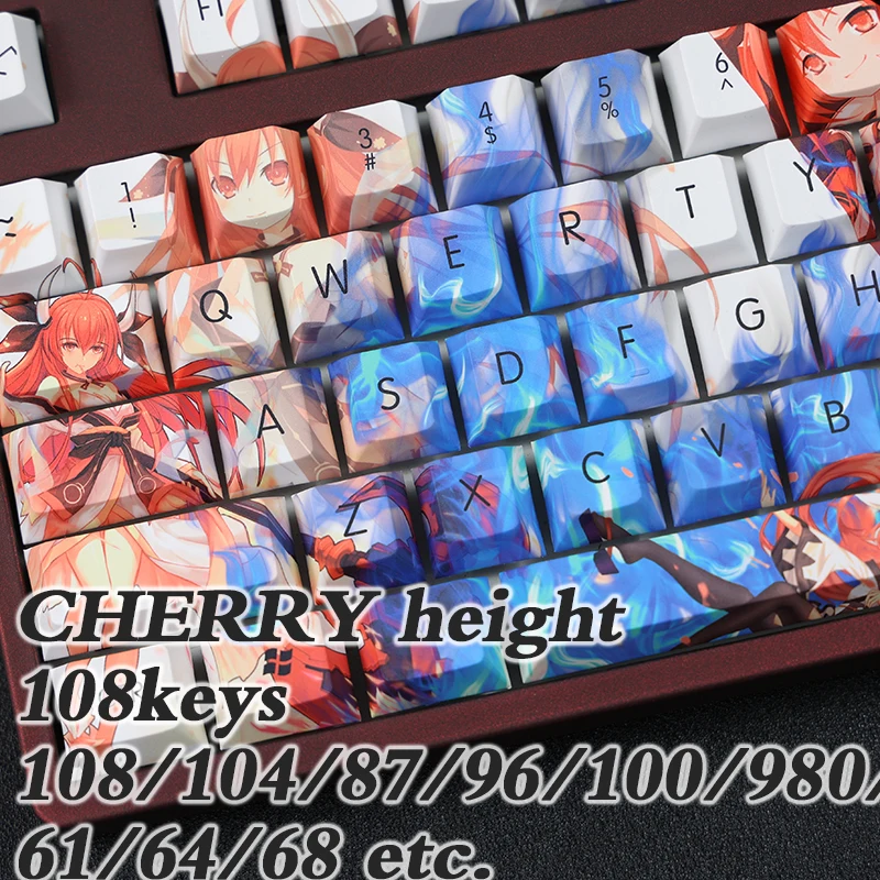 

Kotori Itsuka Keycap 108Pcs Keys Cartoon Anime Date A Live Computer Keyboard Decoration Japanese Style Cherry Height