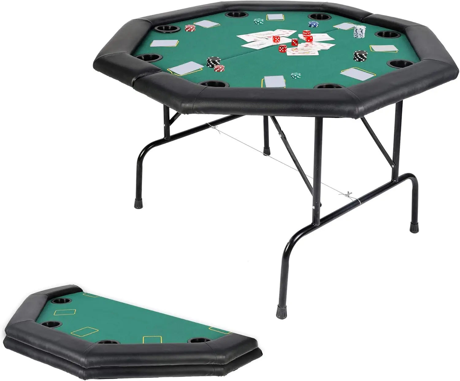 Holdem Poker Table for 8 Player Casino Style Folding Card Games Gambling Table Lightweight Portable