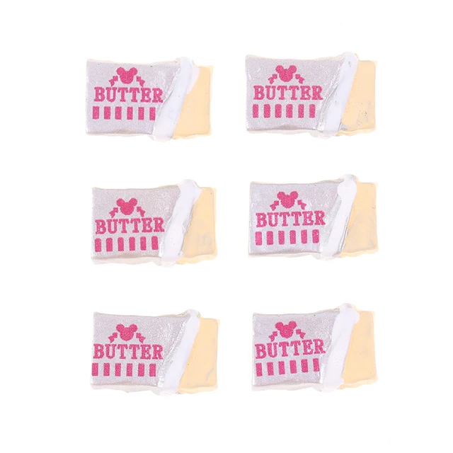 6Pcs 1:12 Dollhouse Miniature Simulation Food Butter Model Kids Pretend Play Kitchen Toy DIY Bread Set 5