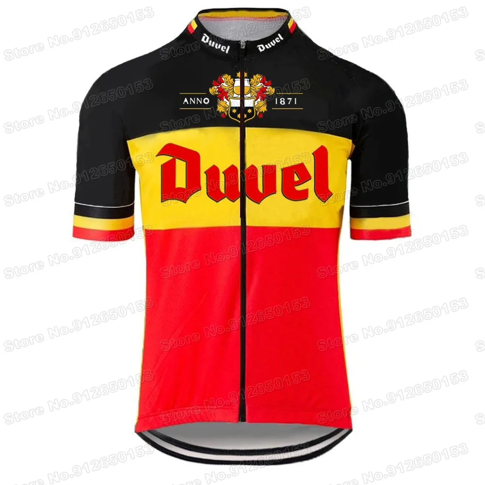 Duvel Cycling Jersey Short Sleeve Retro Beer Cycling Clothing Belgium Road Bike Shirt Bicycle Tops MTB Maillot Fietskleding bike cycling jersey bike cycling clothes