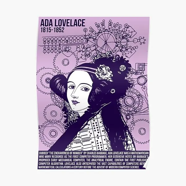 

Художественный постер с иллюстрацией великих ум Ada Lovelace, винтажная роспись, забавная комната, современный декор, картина с принтом, украшение для дома без рамки