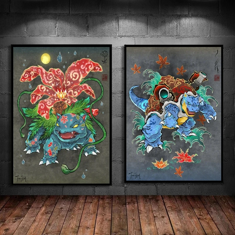 

New Canvas Artwork Painting Pokemon Pikachu Decoration Paintings Living Room Picture Modular Prints Modern Home Poster Toys Gift