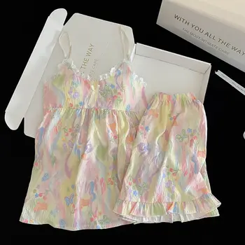 مجموعة مثير المرأة الصيف منامة أكمام ملابس خاصة السراويل مجموعات قصيرة الأكمام ملابس خاصة المرأة بيجامة النوم صالة النوم 4