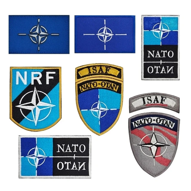 OTAN NATO Flag Embroidery Hook and Loop Hat Patches Clothes Badge Armband  Backpack Sticker Army Fan Military Bag Appliques