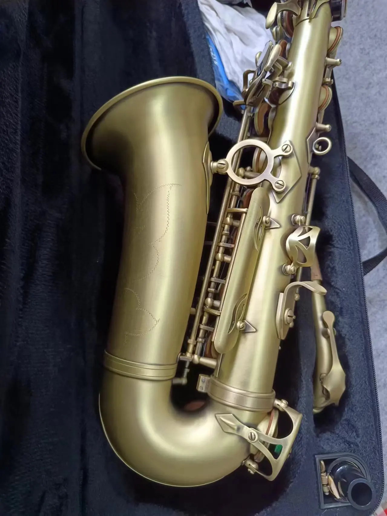 Alto Saxophone Reference Antique Copper Plated E-flat Professional Musical Instrument With Mouthpiece Reed Neck