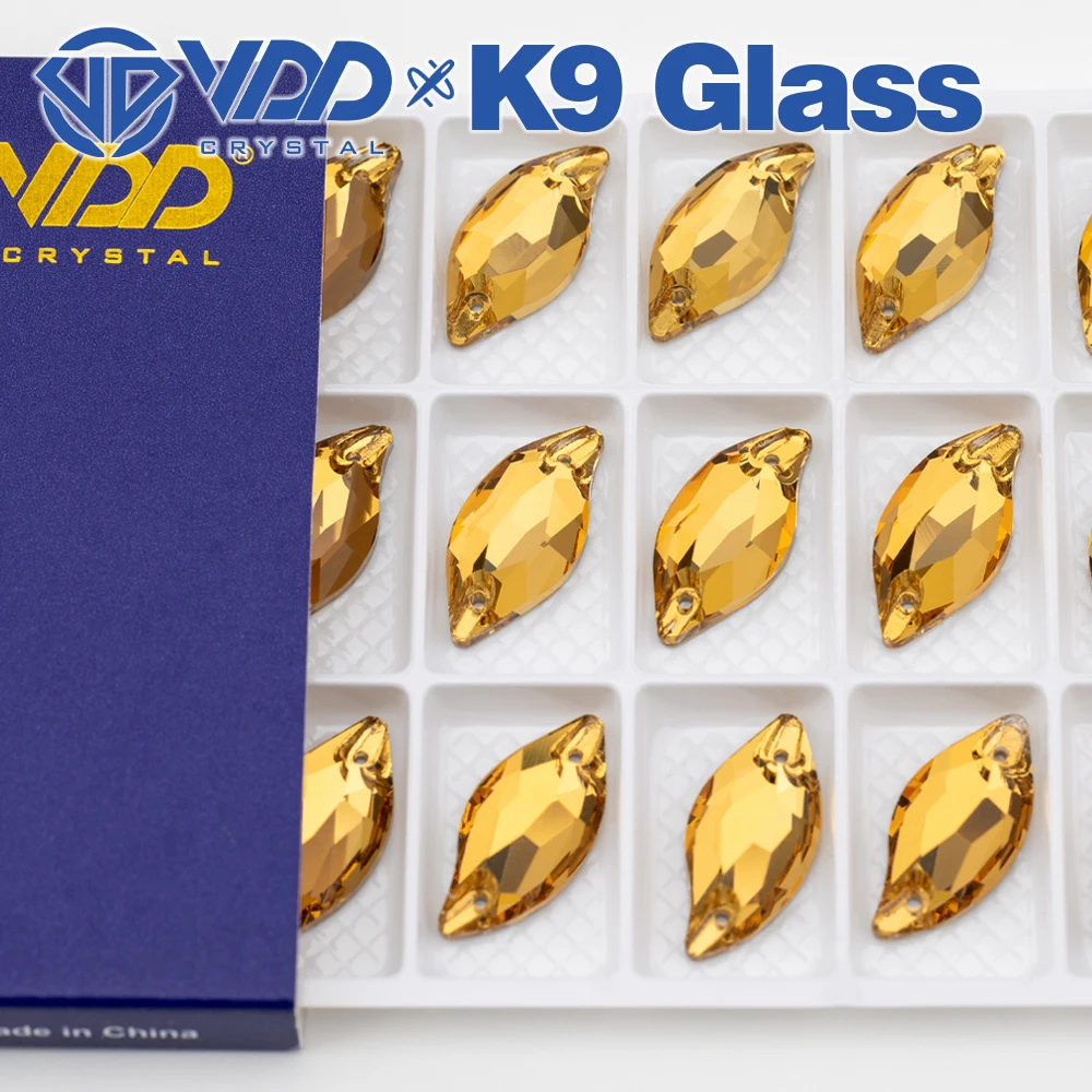 VDD Blatt Mehrere Farben Top Qualität K9 Glas Nähen Auf Strass Kristall FlatBack Nähen Steine Für DIY Kleidung Zubehör – Detail 12