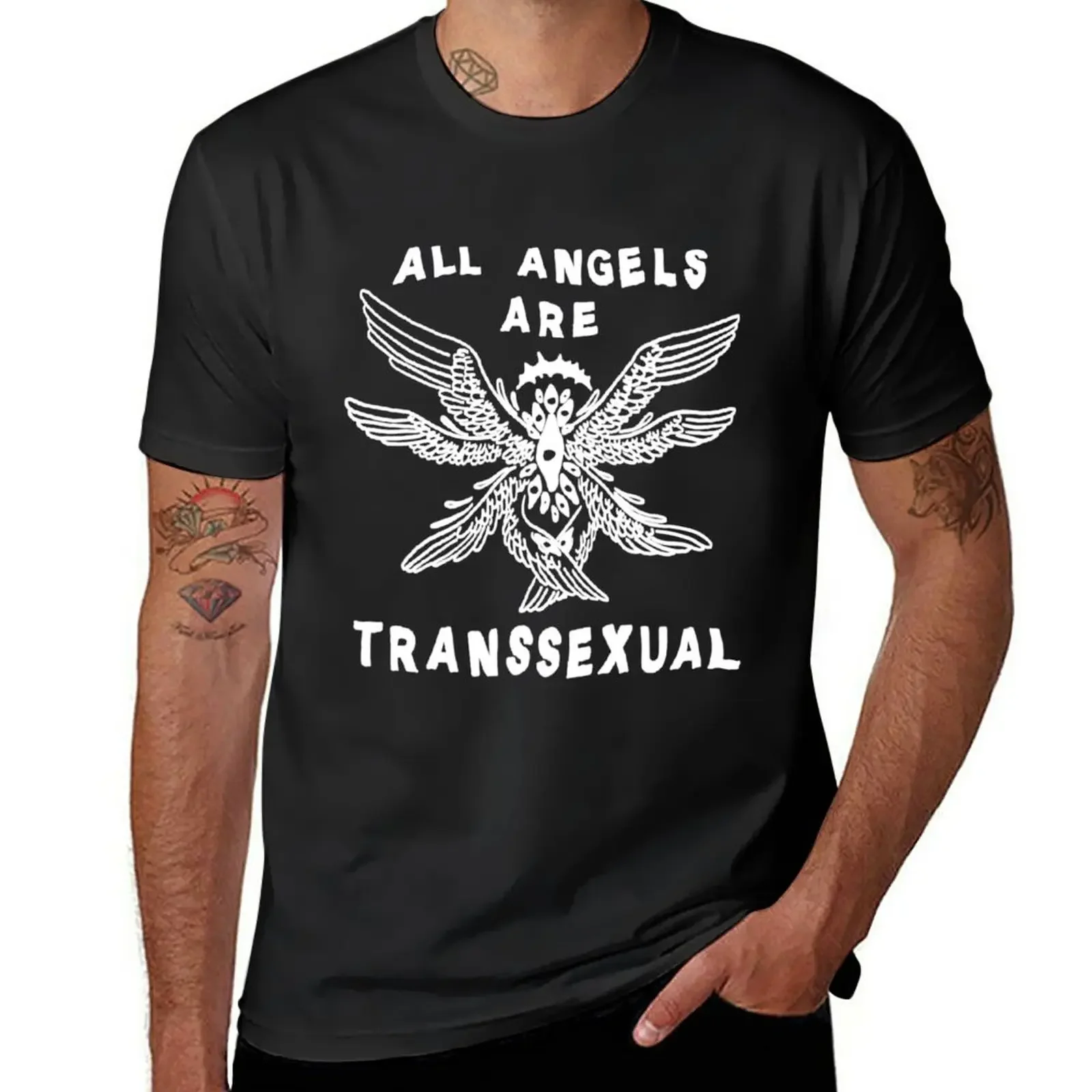 

All angels are transsexual (inverted) T-Shirt hippie clothes blanks vintage mens plain t shirts