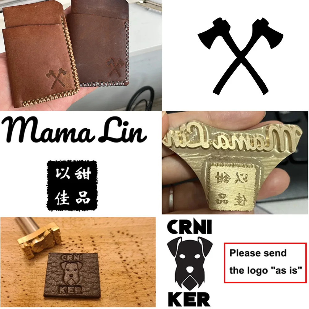 Customized LOGO Leather Stamp Punching Tools M8 Brand Copper Seals Brand Working Carving Stamping Punches