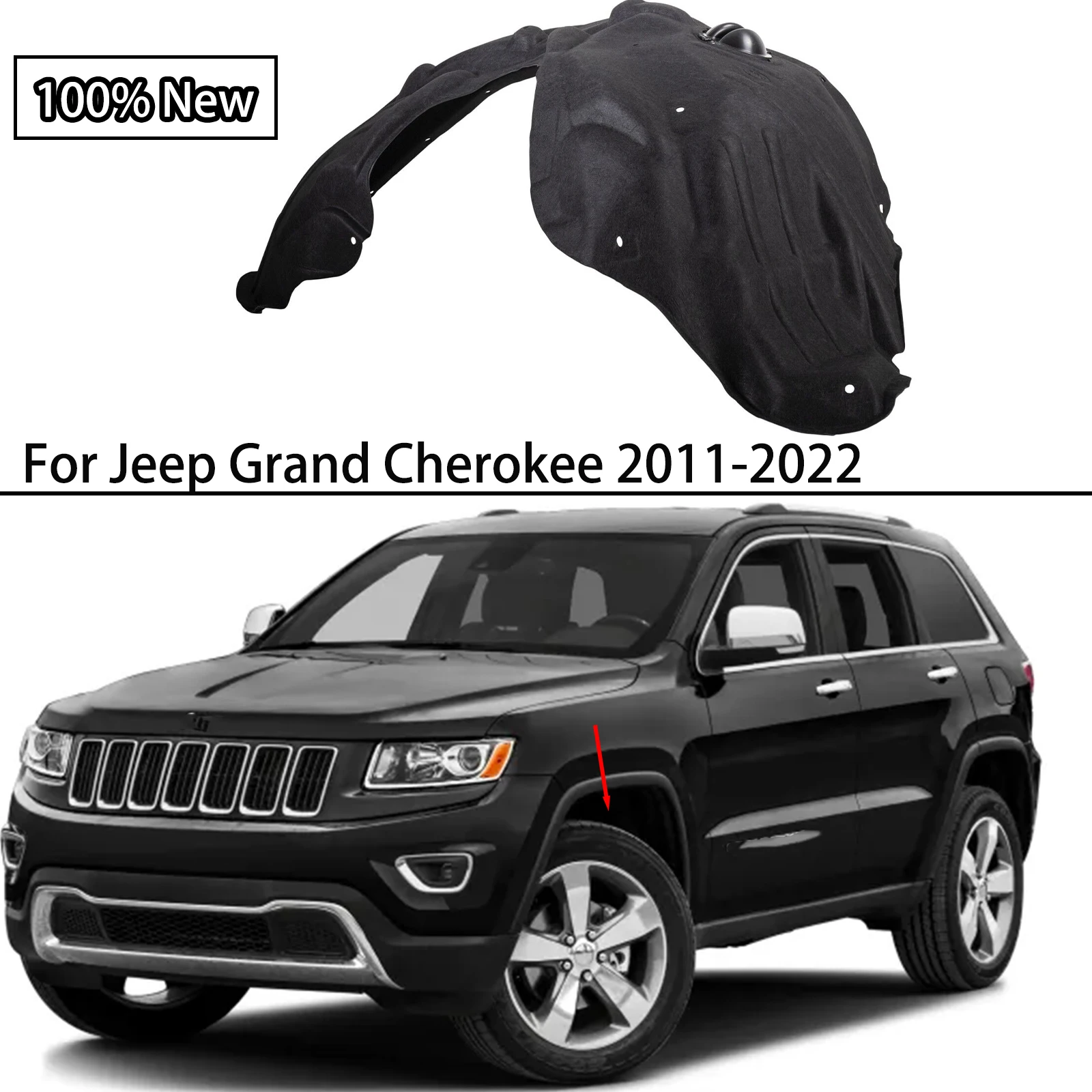 

Front Rear Fender Lined Splash shield Guard Mudguard For jeep Grand Cherokee 2011-2022 lining Soundproofed 55079293AL 55079292AG