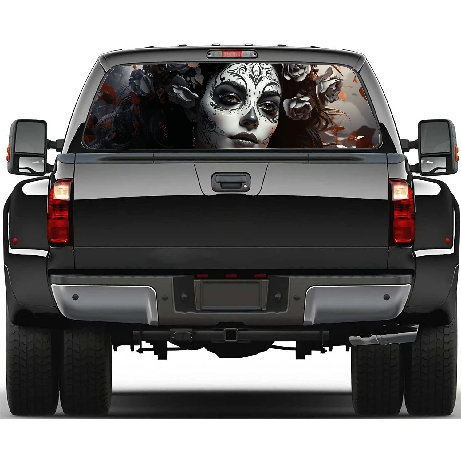 Sugar Skull Day Of The Dead Decal Sticker - 3M Vinyl, USA Made | Car, Truck, Window, Bumper