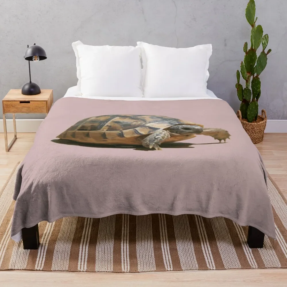 

Portrait of a Young Wild Tortoise Isolated Throw Blanket warm winter Decorative Throw Soft Plush Plaid Blankets