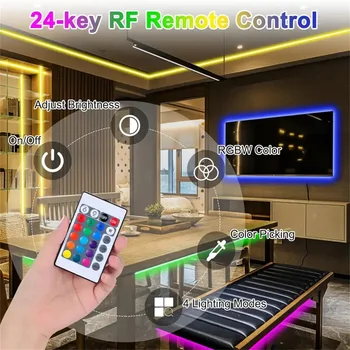 WIFI APP 5050 RGB LED Strip  24K Control With Battery And US plug Power Supply For Home Decoration  And Ambient Lighting 4