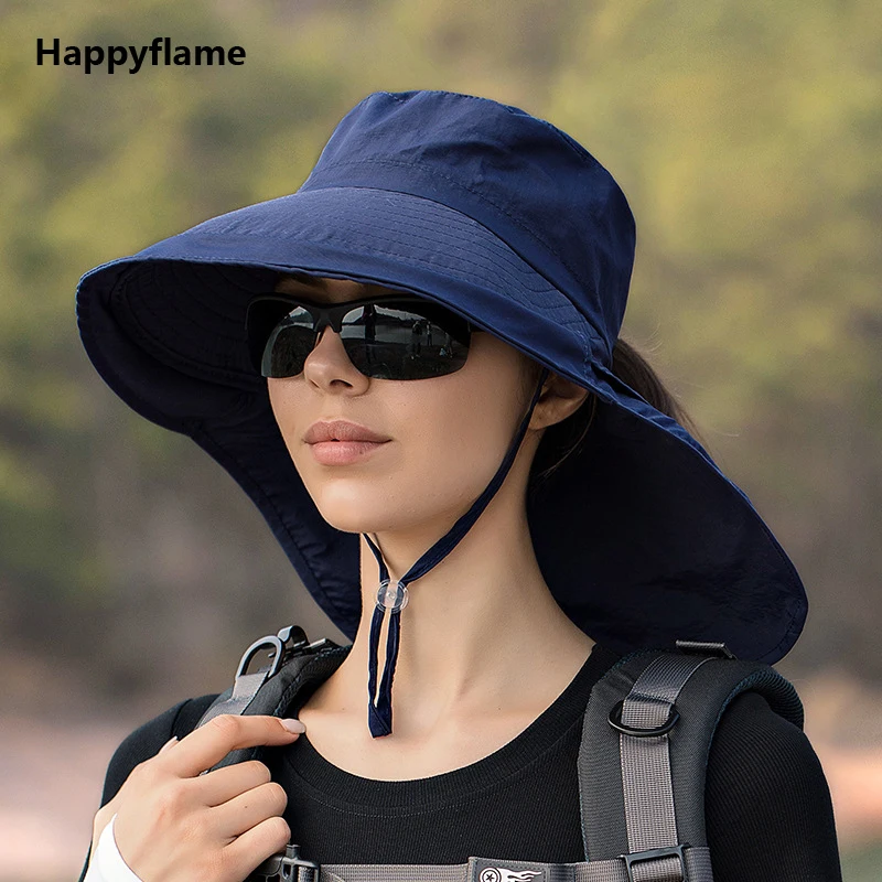 Summer Solid Color Bow Tie Bucket Hat for Women Shawl Integrated Sun Hat Outdoor Anti-UV Fishing Hat Ladies Beach Hat Hiking Hat 1