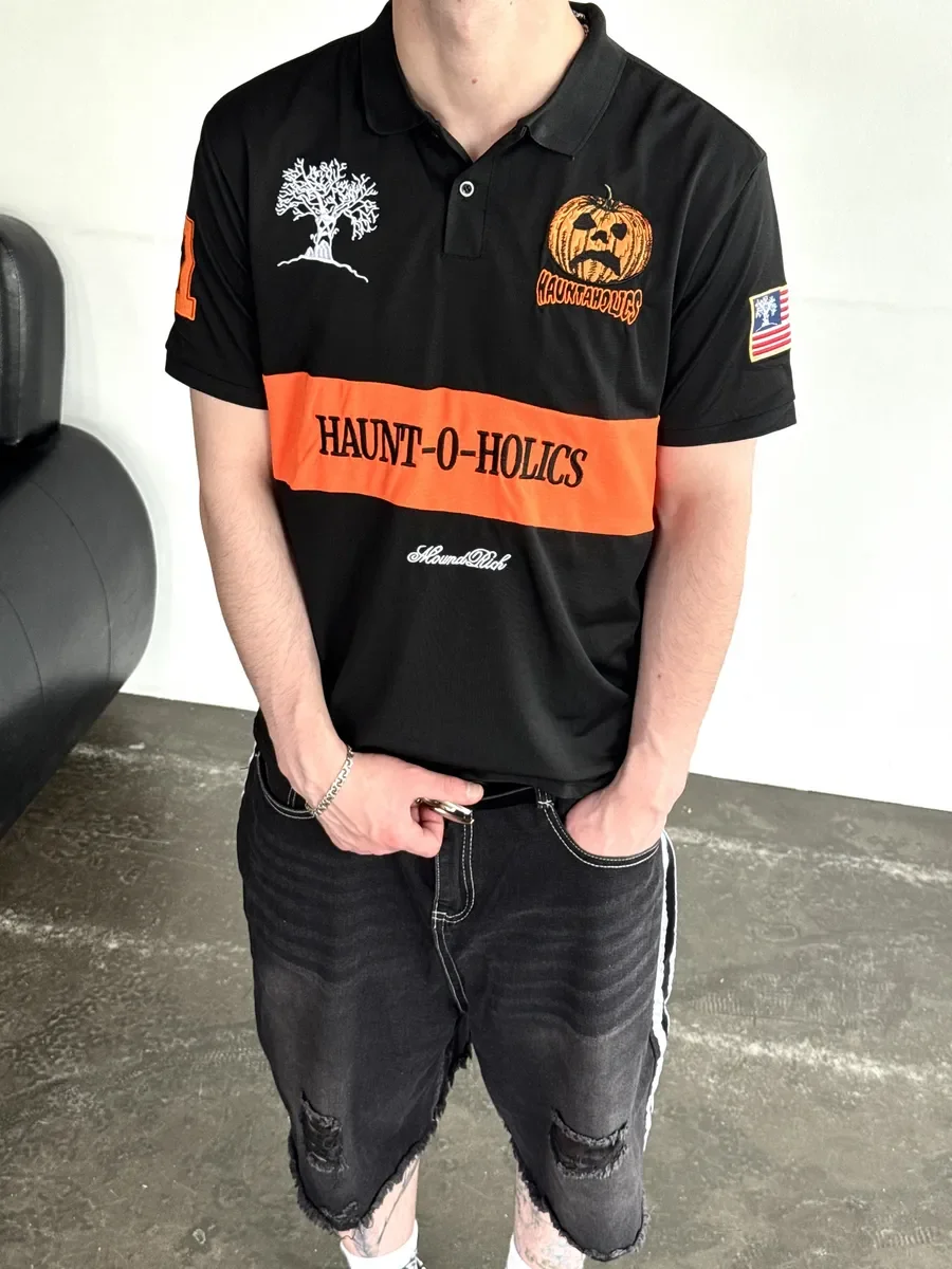 Футболка Поло Haunted Mound Hauntaholics Sematary Y2k Tshirt Mens