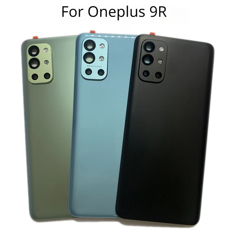 

Задняя Крышка для Oneplus 9R, Крышка батарейного отсека, стеклянный корпус, чехол задней двери, запасные части с объективом камеры