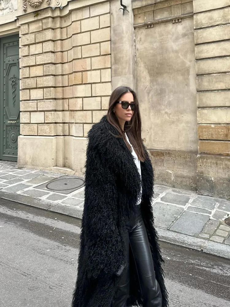 Oversized X-Long Faux Fur Coats for Women, Cotton Liner