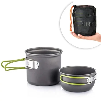 Set di pentole ultraleggere da campeggio per escursioni, trekking, montagna, forniture portatili di emergenza per il campo