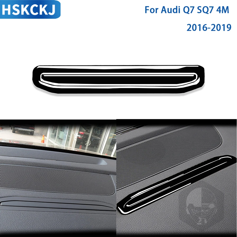 Per Audi Q7 2016 2017 2018 2019 Accessori Car Black Plastic Navigation Box Trim Sticker Per Audi Sq7 4M