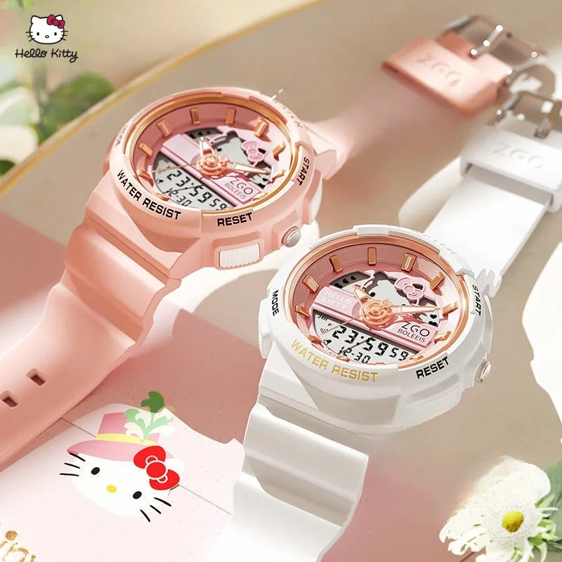 

MINISO оригинальные часы Hello Kitty декоративные аксессуары в стиле преппи Повседневная Милая трендовая Мода Принцесса подарок для студентов