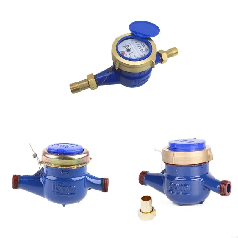 P9FB Wet Table Measuring Tools Water Meter Heavy Duty Metal FlowMeasure 15mm Home