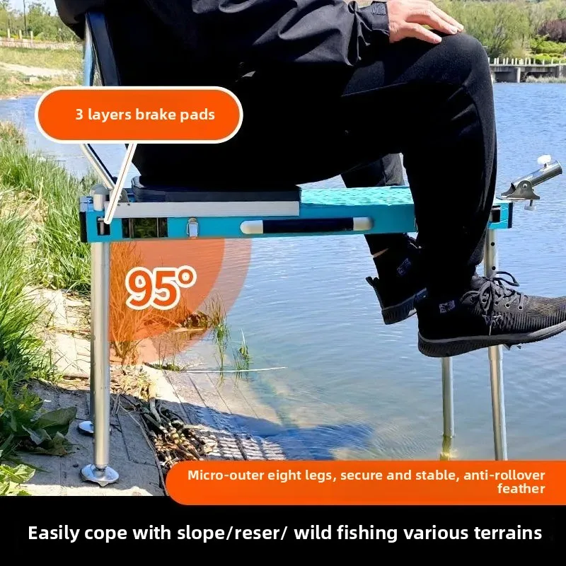 Aluminium Alloy Mini Multifunction Fishing Stool Folding Adjustable Fishing Platform Portable Camping Stools Outdoors Chair