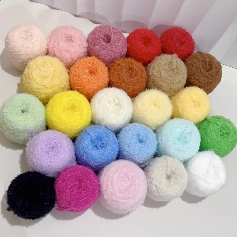 Featured Doll Mixed Thread, DIY Woven Toy, Animal Baby Hair Clip Wire, Cotton Yarn for Crochet, 50g per Pack 2
