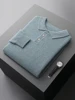 High-end 100% Goat Cashmere Sweater Men's POLO Collar Pullovers Autumn Winter New Long Sleeve Shirt Fashion Knitted Men's Jacket 5