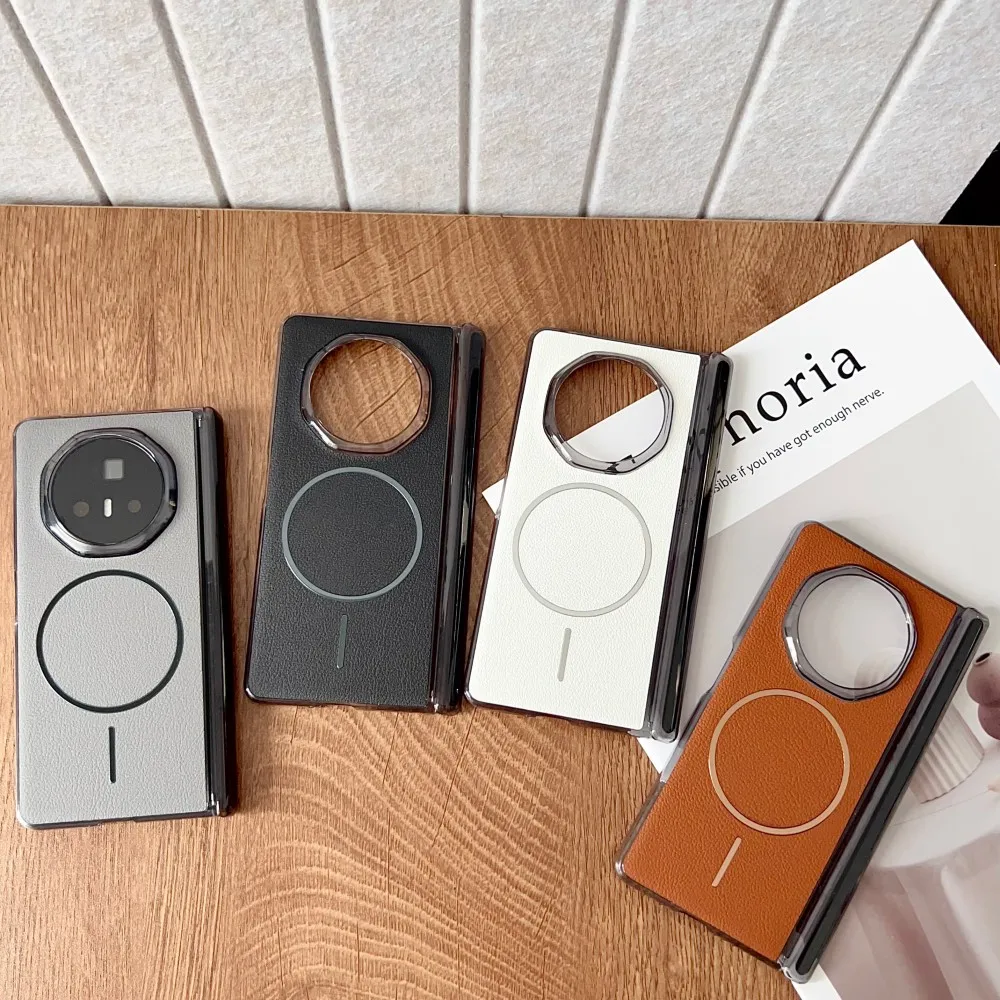 Luxurious PU Leather Magnetic Protective Phone Case - Wireless Charging Compatible